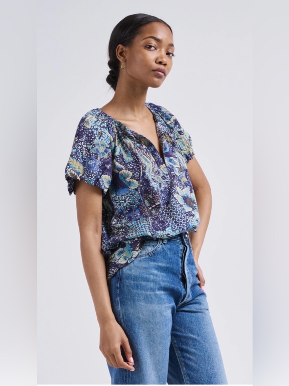 Ulla Johnson NWT Issa Portofino Short Sleeve Tunic Top Blouse Shirt **Size 6** - Picture 3 of 10